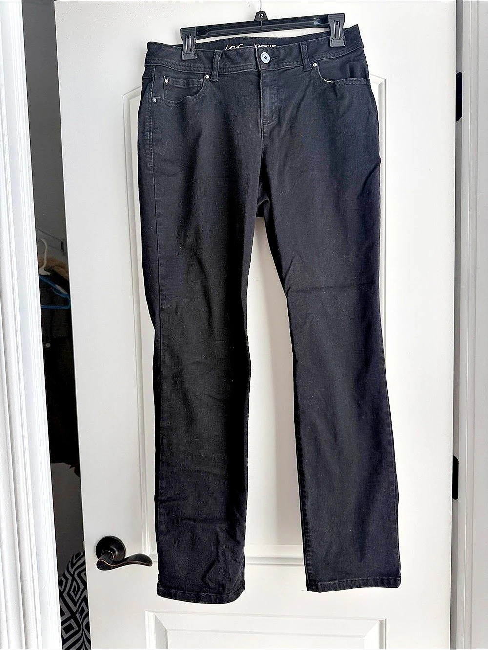 inC Straight Leg Curvy Fit Curvy Fit Black Jeans Waist 10 Like New